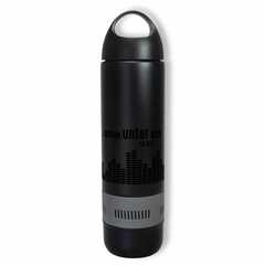 Thermosflasche mit Bluetooth Lautsprecher - grau