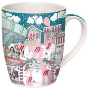 Adventskalender-Tasse "Weihnachtsmarkt" türkis Adventskalender-Tasse "Weihnachtsmarkt" türkis