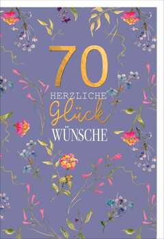 Faltkarte "70 Blüten Glückwünsche" - Geburtstag