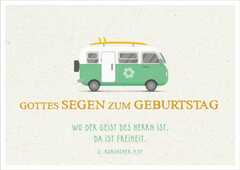 Postkartenserie "Gottes Segen zum Geburstag/Bulli" 12 Stk.