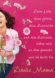Faltkarte "Deine Liebe... - Danke Mama" - 5 Stück Faltkarte "Deine Liebe... - Danke Mama" - 5 Stück