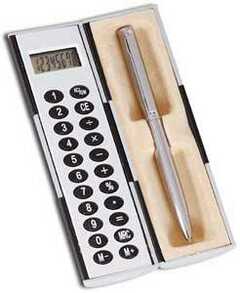 Kalkulator mit Kugelschreiber
