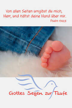 Faltkarte "Gottes Segen zur Taufe - Von allen Seiten umgibst..." - 5 Stück