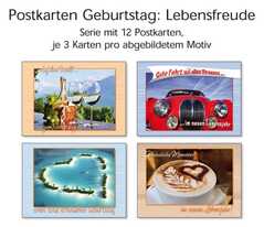 Postkartenserie Geburtstag: Lebensfreude, 12 Stück